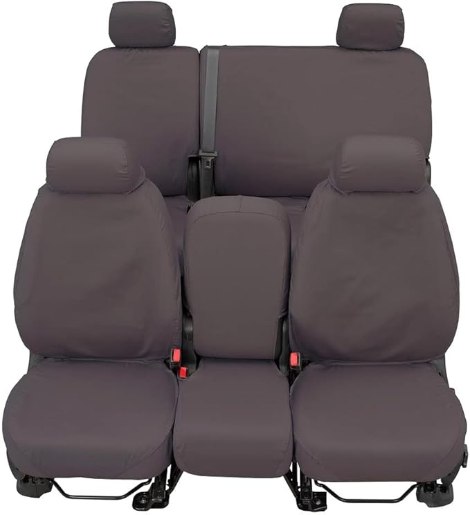 Covercraft Custom-Fit Rear-Second Seat Bench SeatSaver Seat Covers - Polycotton Fabric, Grey