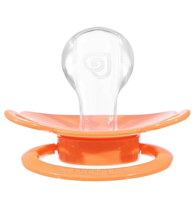 Landofgenie Large Shield Adult Size Pacifiers Set Bear Shaped Cutie Pacifier 3 Pack - Red+Orange+Pink