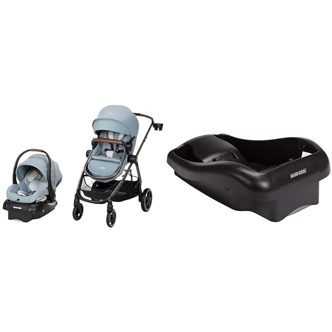 Maxi-Cosi Zelia_ Luxe 5-in-1 Modular Travel System, Choose Between 5 Modes of use & Mico 30 Stand-Alone Additional Infant Car Seat Base, Black, One Size