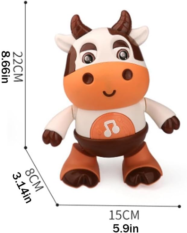 Upgrade Cow Light Up Dancing Cow, Singing and Dancing Cute Little Cow Music Lighting Swinging Dancing Robot Electric Doll Interactive Music Cow Crawling Toy with Music and Led Lights