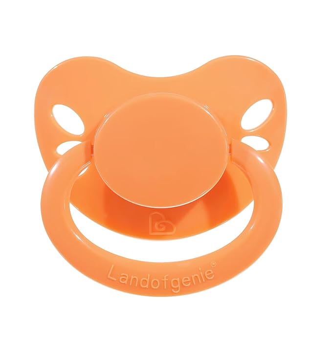 Landofgenie Adult Size Large Shield Pacifiers Butterfly Shaped Cutie Pacifier Orange