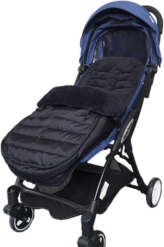 Winter Warm Thick Fleece Baby Stroller Sleeping Bag Detachable Universal Waterproof Toddlers Bunting Bag Double Zipper Closure Windshield Footmuff Newborn Infants Swaddle Pram Wrap, Black, BUNBAG09