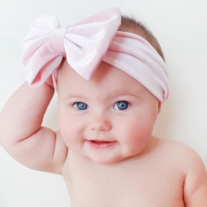 Baby Girl's 7'' Soft Big Bowknot Velvet Headband Toddler Hairband for Photography Travel Party Festivals (Royal Blue, One Size)