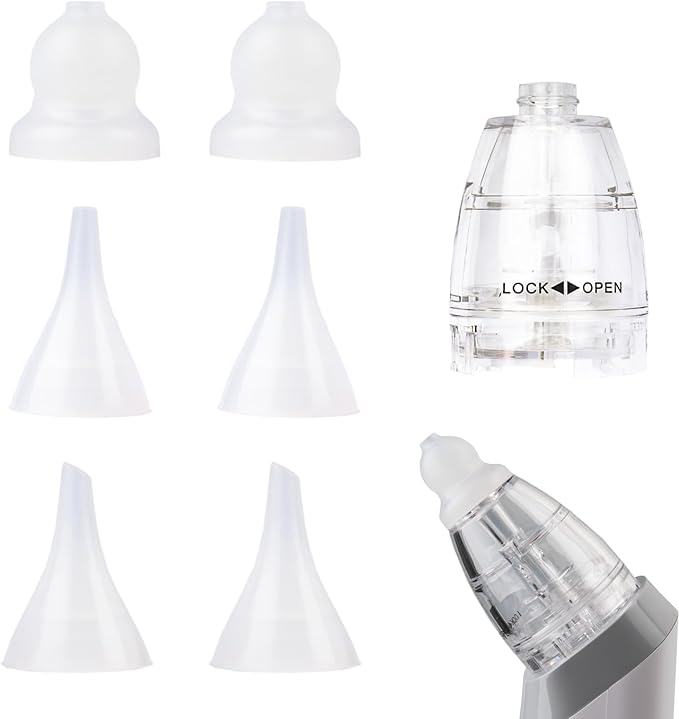 VANEST Nasal Aspirator Replacement Parts Compatible with GROWNSY, Watolt, LittleTora, HEYVALUE, Cocobela, HailiCare, KIDIRA, TEQIN, X-Bosak Electric Nose Sucker, Suction Chamber & 6pcs Silicone Tips
