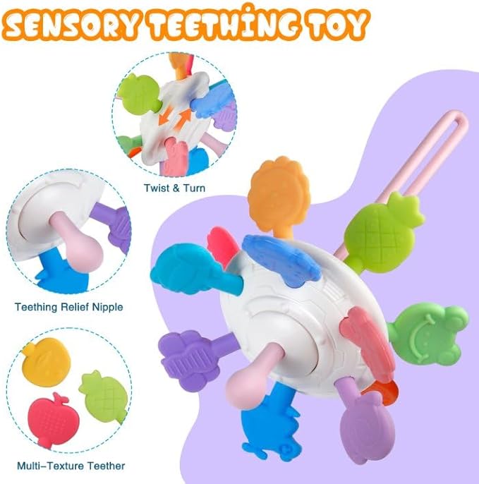 Plunack 4-in-1 Baby Toys Montessori Soft Stacking Blocks for Babies, Infants Teething Toys, Sensory Balls and Educational Learning Set for Toddlers (Boys & Girls)