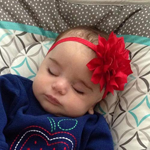 Red Black Girl Baby Flower Headbands Rhinestone Flower Princess.(FD83-Red +Black)