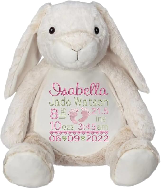 Personalized stuffed animal, Dog stuffed animal, custom animal, plush toys, gift for baby boy, gift for baby girl, newborn baby gift, Baby shower gift, Plushies, plush toys, embroidered Dog