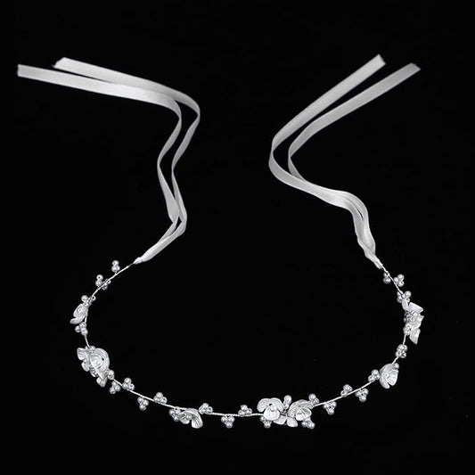 Silver Flower Girl Headpiece, Flower Crown for Girls Hair Accessory Headband Headpiece Headband Piece for Wedding Crowns for Weddings for Party First Communion Photography