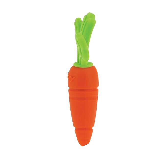 Nuby Silicone Carrot Tube Teether and Massaging Infant Teether - (2-Pack) Baby Teething Toy - 3+ Months - Easter Basket Stuffer