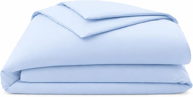 OrOrganicTextiles Organic Cotton Fitted Sheets for Newborn Baby Mattress, Sky Blue, 350 Thread Count, Playard Crib Size