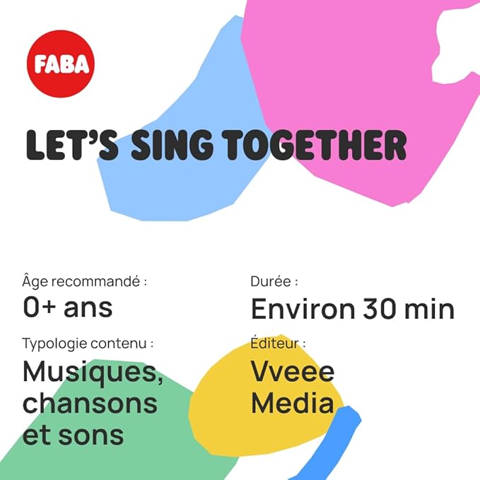 FABA FFF30003 animaux Sound Character, Let's Sing Together, Personnages Sonores