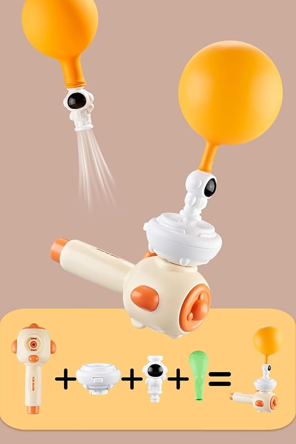 Breathing Exerciser for Kids, Sensory Toys with Whistle, Floating Blow Pipe Balls, Balloon Launcher, Autism Speech Therapy Toys for 3 4 5 6 7 Year Old Boys Girls Gifts-Yellow