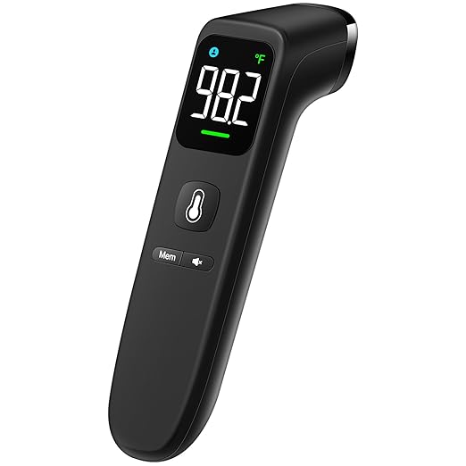 No-Touch Forehead Thermometer LED Black