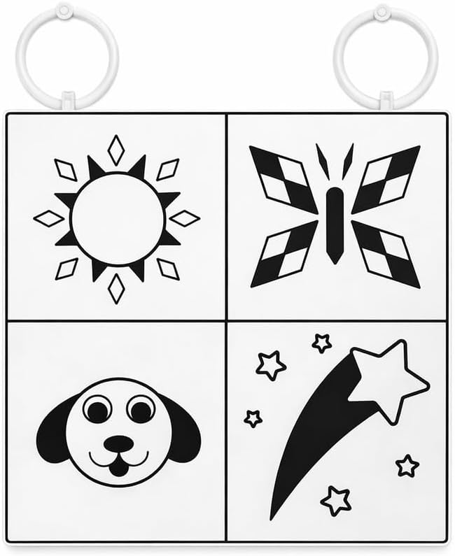 Premium Tactile Baby Mirror Toy for Tummy Time & Play, Double-Sided High-Contrast Sensory, Supports Crawling & Vision, Easy Clean, 12”x12” Large Size, Lightweight, Ideal Gift for 0–12 Months Babies
