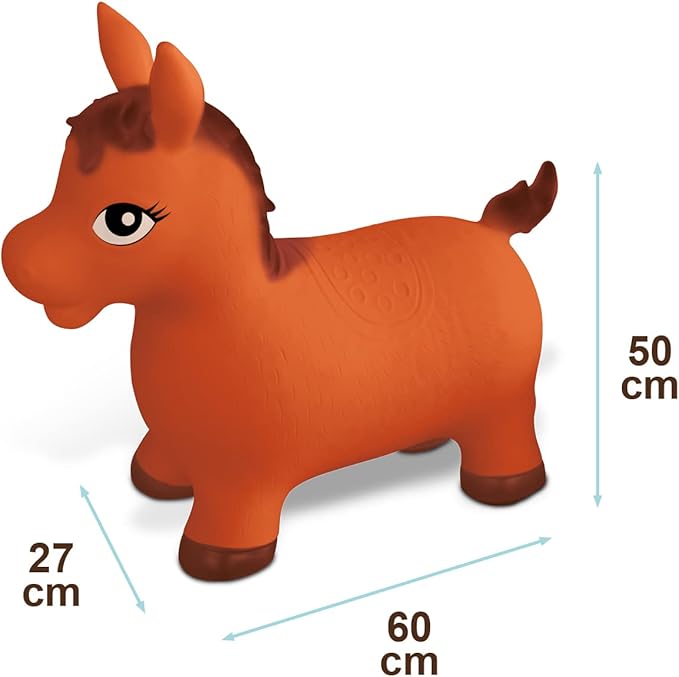Mondo -9689 World Toys-Horse Ride-On for Kids-Horse Inflatable Riding Horse-Jumping Animal-High Quality-09689, Brown Color, 9689