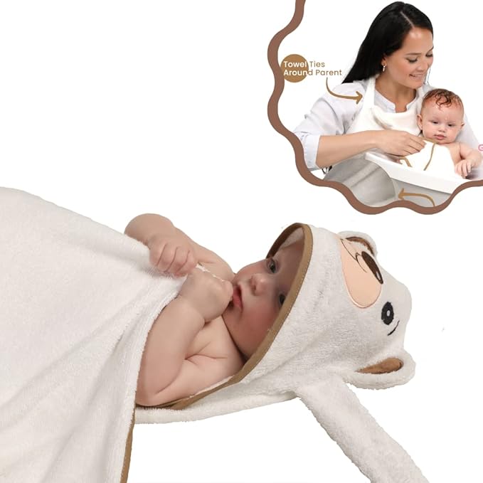 Hands-Free Rayon Bamboo Hooded Baby Towel Extra Large for Boys and Girls Organic Rayon Bamboo Soft Baby Towel Newborn Essentials Gift Toddlers Set