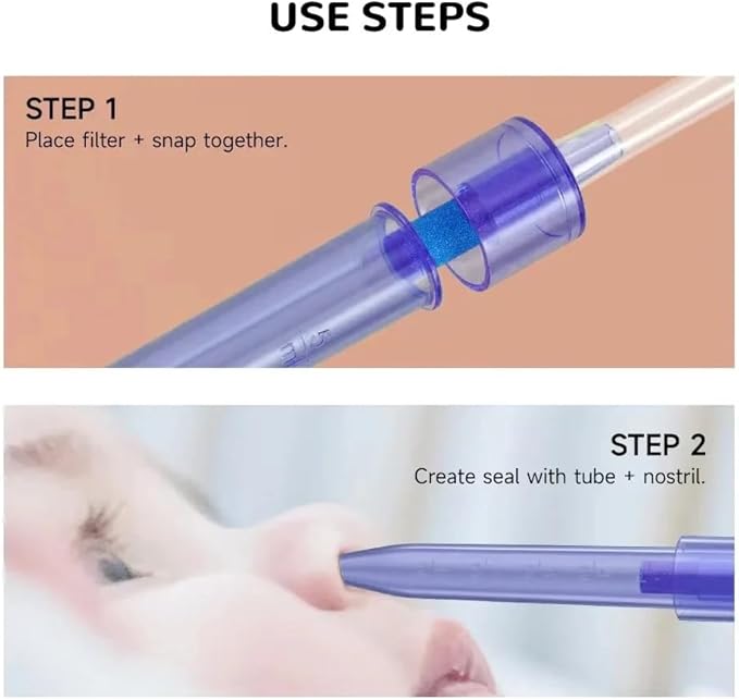 Baby Nasal Aspirator for Stuffy Nose, Baby Nose Sucker with Extra Hygiene Filters (Nose Sucker + 4 Filters)