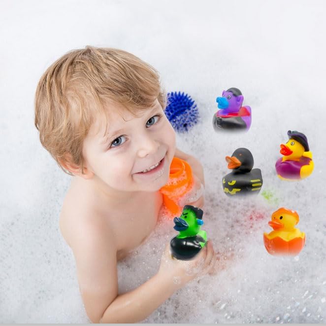 27 Pcs Halloween Party Favors Rubber Ducks,Baby Showers Accessories Bath Toys for Kids Halloween Decorations Trick or Treat Supplies Goodie Bag Fillers(Halloween)