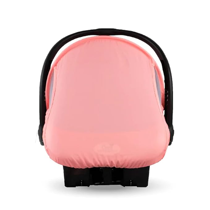 CozyBaby Combo Pack with Mesh Sun and Bug Cover and Lightweight Spring or Summer Cozy Cover with Elasticized Edge, Pink Grapefruit