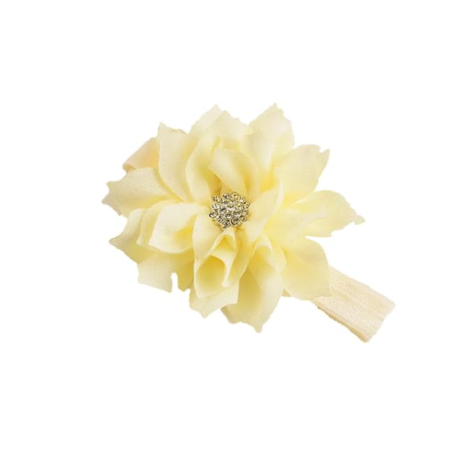 Lovely Girl Baby Headbands hair decorations.(LK1-Ivory+Yellow)