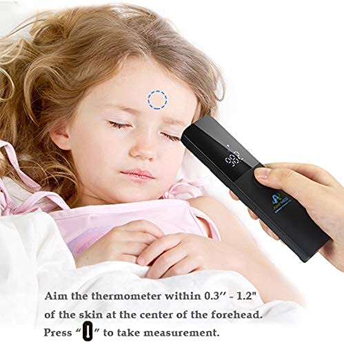 Amplim 4-Pack Hospital & Medical Grade Non Contact Digital Infrared Forehead Thermometer for Babies, Kids, and Adults.