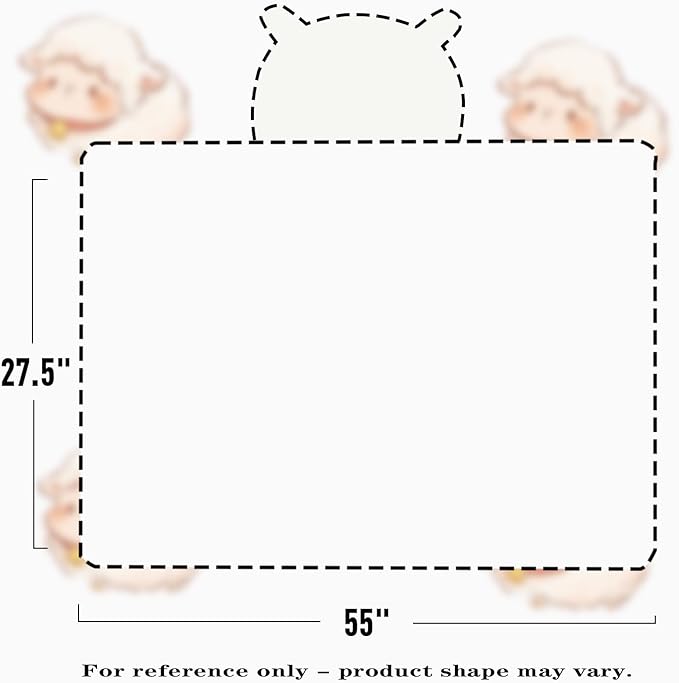 Toddler Baby Bath Towel with Hood 27.5"X55" Ultra Absorbent Soft Cozy Comfort Bathrobe Blanket, 0-6 Years Infant Shower Towel for Girls(White-Goat)
