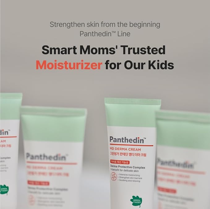 GREEN FINGER Panthedin MD Derma Cream 3.4 Fl Oz, Hyaluronic acid Ceramide Vitamin Squalane Baby Face Body Moisturizer, Skin Barrier Repair Moisturizing Cream for Sensitive Itch Skin, Korean Skincare