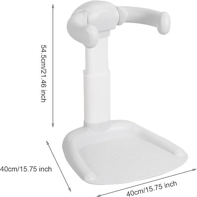Baby Shower Stand, Adjustable Height Infant Bath Standing Support with Anti-Slip Base, Portable Bath Helper, Hug Tower Bath Shower Support for Infants & Toddlers (Grey 1)