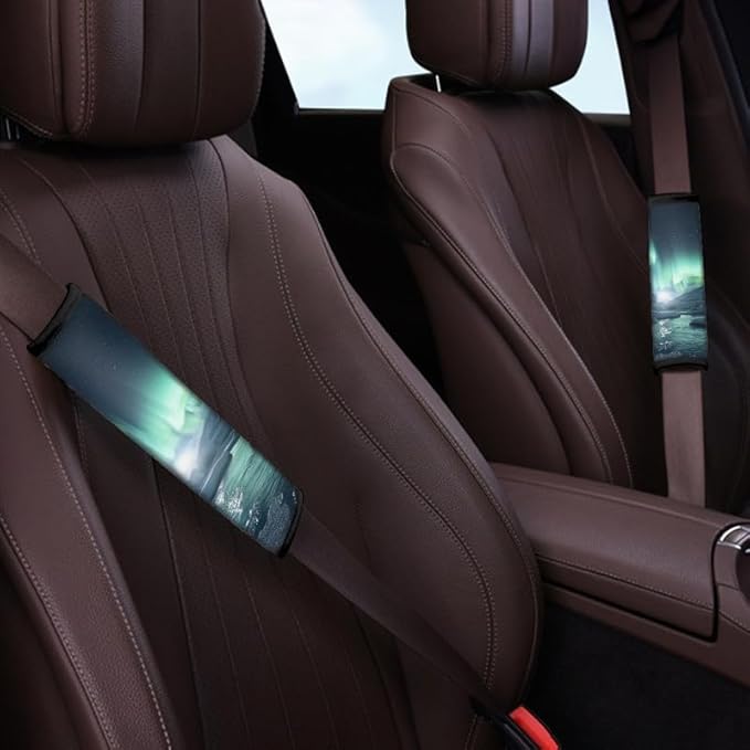 Aurora Iceberg Print Car Seat Belt Northern Lights Glacier Comfortable Soft Shoulder Pad More Comfort Driving Universal Car Interior Accessories Fit Car/Truck/SUV