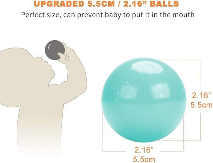 Wonder Space Soft Pit Balls, Chemical-Free Crush Proof Plastic Ocean Ball, BPA Free with No Smell, Safe for Toddler Ball Pit/Kiddie Pool/Indoor Baby Playpen