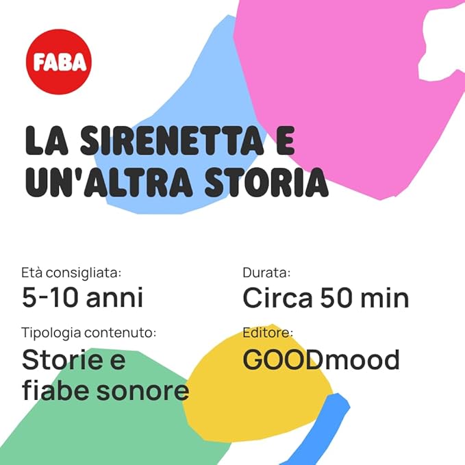 FABA Sound character The Little Mermaid, FFR10002, Storie e Educativi