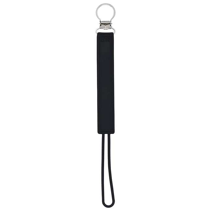 Three Little Tots All Silicone Modern, Short and Safety Tested Pacifier Clip (Black, Classic)