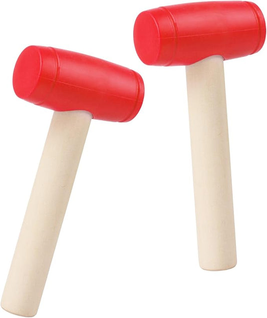 2pcs Toy Hammer Simulation Wooden Hammers Plastic Toddler Hammer SmallPortable Kids Maintenance Tools Toys Pretend Fake Mallet Hammers for Boys Girls