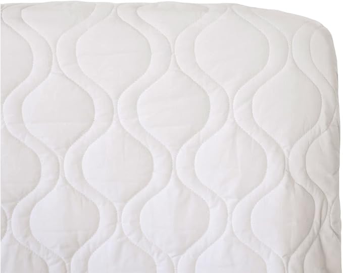 SheetWorld Quilted Fitted Playard Mattress Pad, Fits 36” x 36” Graco Totbloc, Solid White - Made in USA