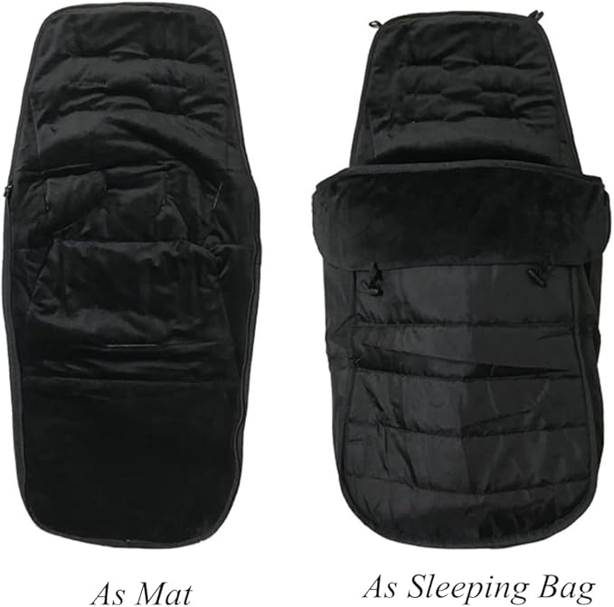 Winter Warm Thick Fleece Baby Stroller Sleeping Bag Detachable Universal Waterproof Toddlers Bunting Bag Double Zipper Closure Windshield Footmuff Newborn Infants Swaddle Pram Wrap, Black, BUNBAG09