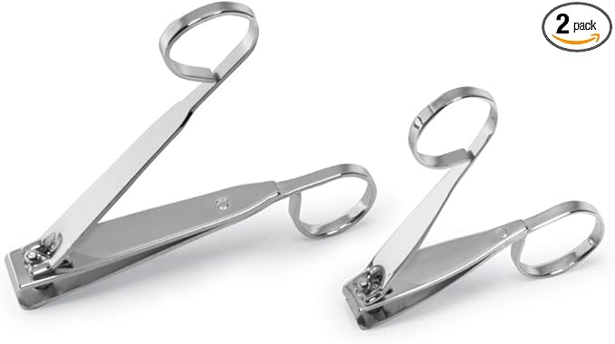 E Z Grip Scissor Like Nail Clippers - 2 PC