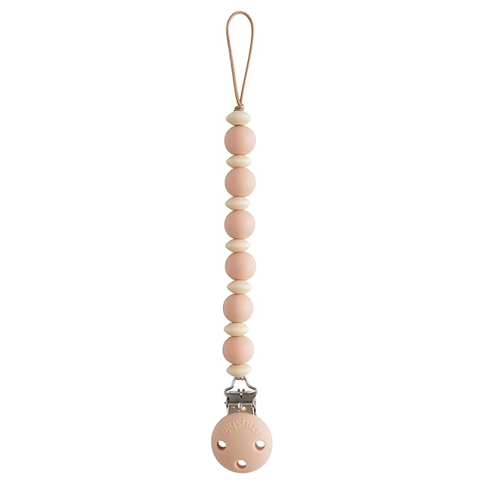 mushie 100% Silicone Baby Pacifier Clip BPA Free | Luna (Blush)