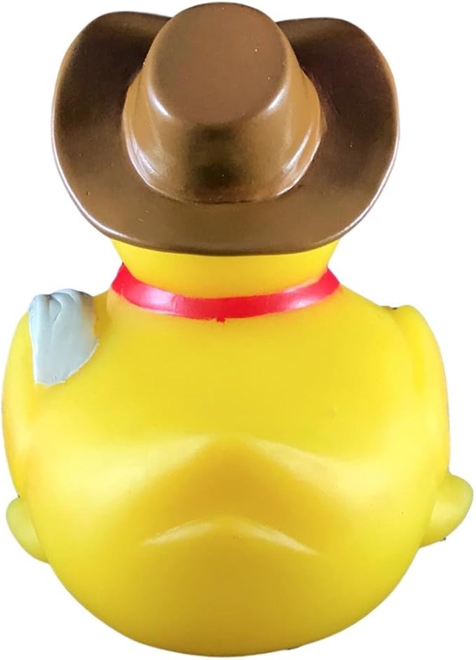 3" Rubber Duck [Sealed Hole, Floats Upright] - Baby Safe Bathtub Bathing Toy - Cowboy Rubber Duck