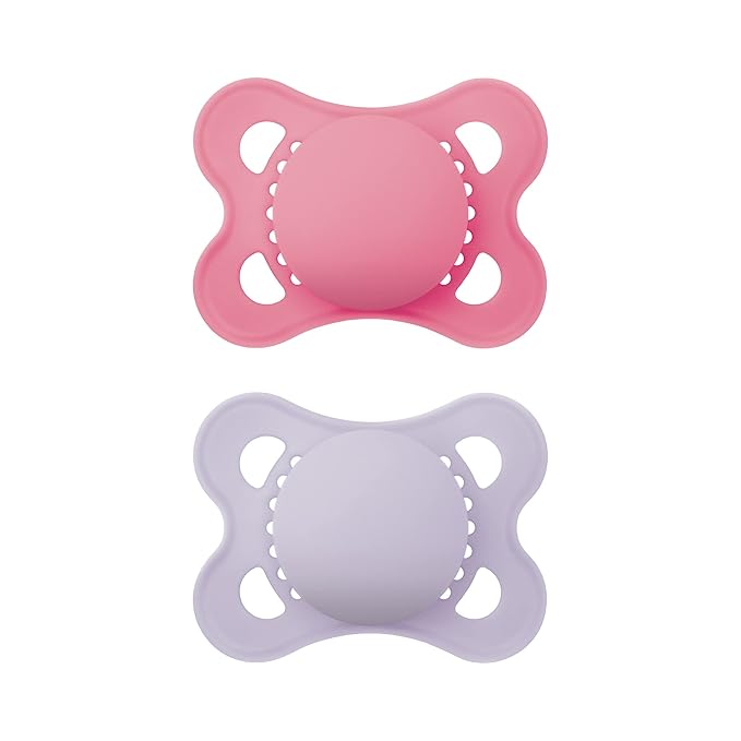 MAM Original Matte Baby Pacifiers 0-6 Months, Binky for Newborn Babies, BPA-Free Skin Soft Silicone Nipple, Easy to Clean, Developed with Medical Experts, 2 Count, With Sterilizer Case, Made in Europe