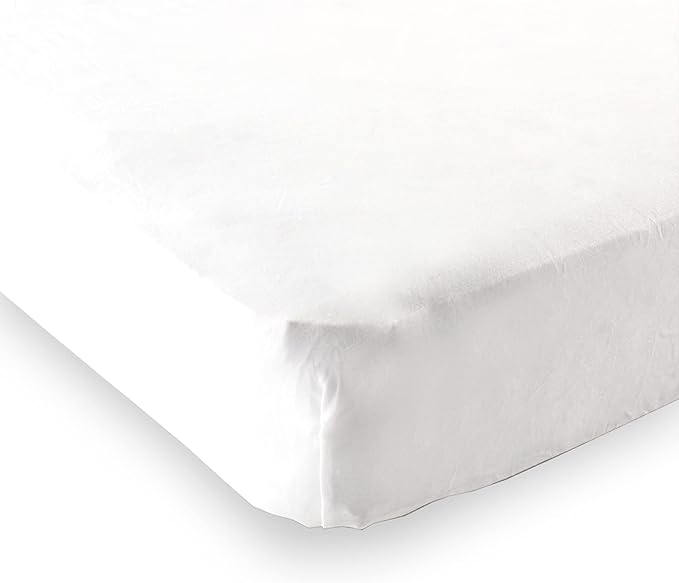 Luvable Friends Unisex Baby Fitted Playard Sheet, White, One Size