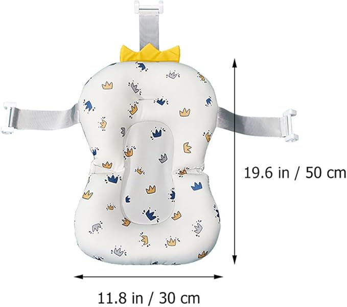 Toyvian Baby Bath Cushion 19.68X11.81 Inch Non-Slip Floating Baby Bathtub Seat Support for Infant Head Neck Back in Sink or Tub for Home and Travel
