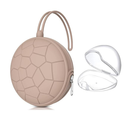 Smlpuame Pacifier Holder Case,BPA Free Portable Pacifier Storage Container,Silicone Baby Pacifier Cover Pouch for Diaper Bag Stroller,Travel Outdoor Activities,Easy to Clean(Blush)