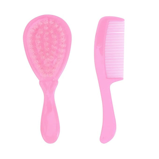 Brush and Comb Set for Boy Girl Anti-Static Massage Comb for Gentle Hair Care Pink Color Promotes Blood Circulation and Brain Development for Newborns and Toddlers