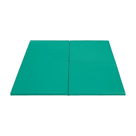 ECR4Kids SoftZone Play Patch Activity Mat Squares, Modular Playmat, Emerald, 4-Pack