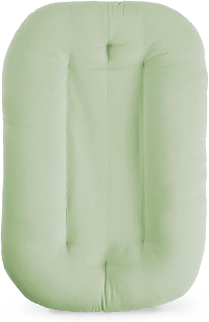 Lucakuins Baby Lounger for Newborn, 0-24 Months, Bionic Design Infant Lounger for Home and Travel, Soft Organic Cotton, Newborn Babies Essentials Gifts (Pure Green Baby Lounger)