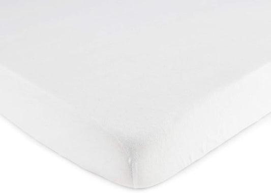 SheetWorld Fitted Baby Bassinet Sheet fits Chicco LullaGo Portable Bassinet 15 x 28, 100% Cotton Jersey, Hypoallergenic, Butter Soft, Organic White, Made in USA