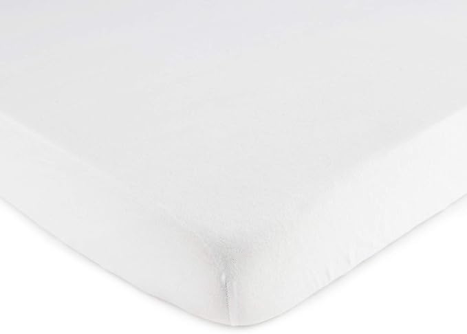SheetWorld Baby Fitted Bassinet Sheet 15 x 33 inches, 100% Cotton Jersey Hypoallergenic Sheet, Unisex Boy Girl, Organic White, Made in USA