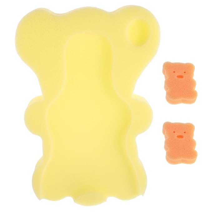 Totority Baby Bath Mat Soft Sponge Cushion for Newborns Non-Slip Bath Pad Support for Infant Bathtub and Sink 19X12 Inch Breathable Baby Sponge Cushion