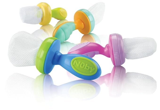 Nuby 2-Pack Nibbler Mesh Feeders, Colors May Vary