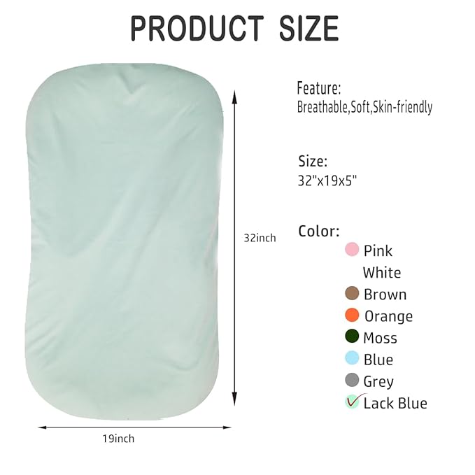 Baby Lounger - Snuggle Cozy Me Infant Lounger for Newborn 0-12 Months, Flannel Cover，Portable Breathable & Soft Baby Nest Lounger for Home and Travel - Lack Blue